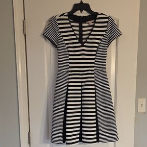 Banana Republic Black and White Striped Mini Dress